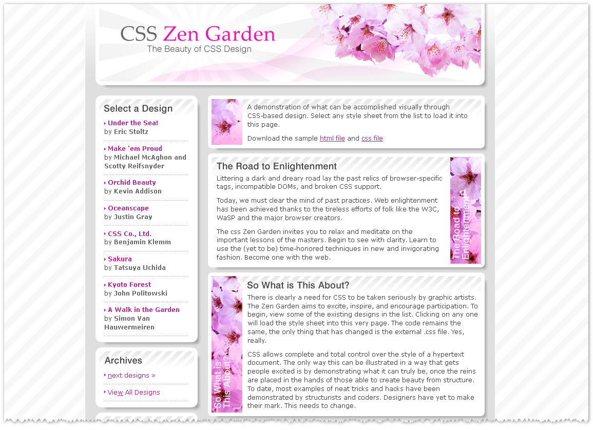 CSS Zen garden - 1. példa